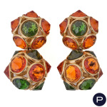 YVES SAINT LAURENT - 1980/90'S- PAIRE DE BOUCLES D'OREILLES
