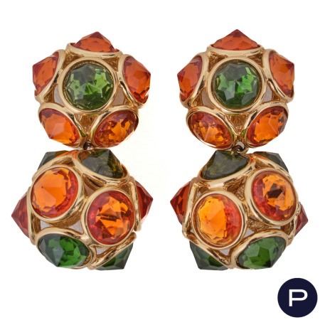 YVES SAINT LAURENT - 1980/90'S- PAIRE DE BOUCLES D'OREILLES