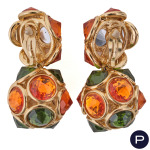 YVES SAINT LAURENT - 1980/90'S- PAIRE DE BOUCLES D'OREILLES