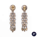 YVES SAINT LAURENT - AUTOMNE-HIVER 1984/85- PAIRE DE BOUCLES D'OREILLES