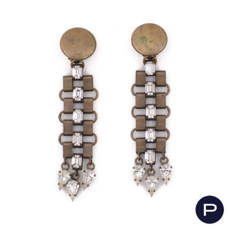 YVES SAINT LAURENT - AUTOMNE-HIVER 1984/85- PAIRE DE BOUCLES D'OREILLES