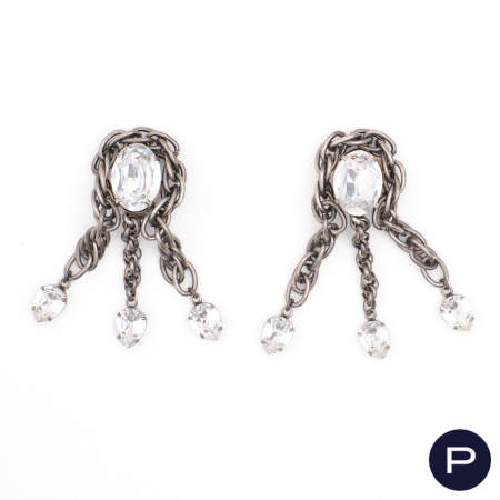 YVES SAINT LAURENT - EARLY 1980'S- PAIRE DE BOUCLES D'OREILLES