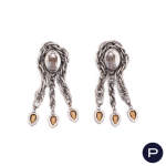YVES SAINT LAURENT - EARLY 1980'S- PAIRE DE BOUCLES D'OREILLES