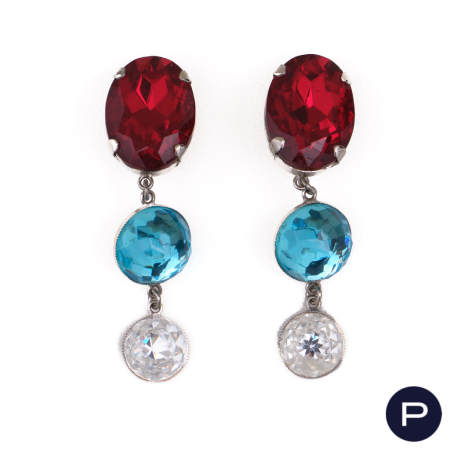 YVES SAINT LAURENT - EARLY 1980'S- PAIRE DE BOUCLES D'OREILLES