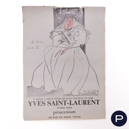 YVES SAINT LAURENT X JEAN COCTEAU - 1978 - AFFICHE