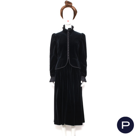 SAINT LAURENT RIVE GAUCHE - AUTOMNE-HIVER 1977/78 - ENSEMBLE DU SOIR, VESTE, JUPE LONGUE