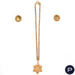 CHANEL X KARL LAGERFELD - 1980/90'S- DEMI-PARURE, COLLIER, PAIRE DE BOUCLES D'OREILLES