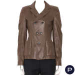 BALENCIAGA.LEATHER X NICOLAS GHESQUIÈRE - CIRCA 2010 - VESTE CROISÉE