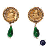 CHANEL X KARL LAGERFELD - 1980/90'S- PAIRE DE BOUCLES D'OREILLES