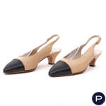 CHANEL X KARL LAGERFELD - 1980/90'S - PAIRE DE SLING-BACK