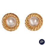 CHANEL X KARL LAGERFELD - 1980/90'S- PAIRE DE BOUCLES D'OREILLES