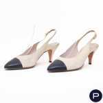 CHANEL X KARL LAGERFELD - 1980/90'S - PAIRE DE SLING-BACK