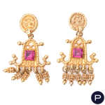 CHRISTIAN LACROIX - 1990'S- PAIRE DE BOUCLES D'OREILLES