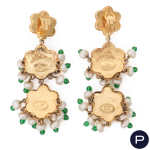 CHRISTIAN LACROIX - 1990'S- PAIRE DE BOUCLES D'OREILLES