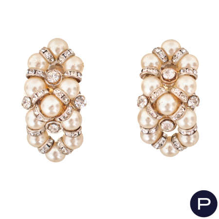 CHANEL X KARL LAGERFELD - 2000/10'S- PAIRE DE BOUCLES D'OREILLES