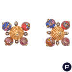 CHRISTIAN LACROIX - 1990'S- PAIRE DE BOUCLES D'OREILLES