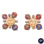 CHRISTIAN LACROIX - 1990'S- PAIRE DE BOUCLES D'OREILLES