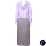 ANONYME - 1960/70'S - ENSEMBLE, VESTE CROISÉE, BLOUSE, JUPE, JUPE LONGUE