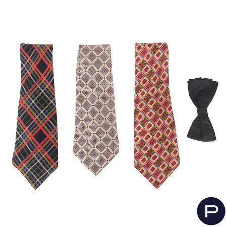 YVES SAINT LAURENT - 1970/80'S - CRAVATE, NŒUD PAPILLON