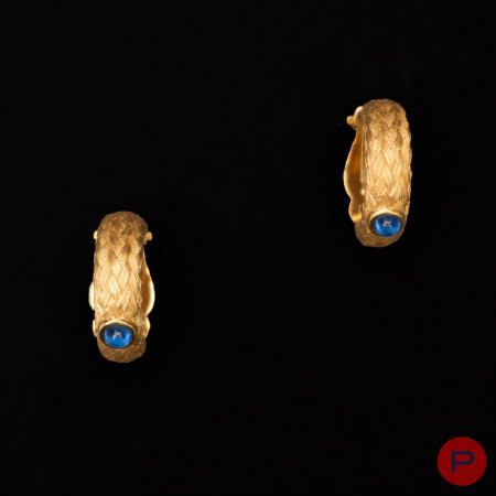 COURRÈGES - 1980/90'S- PAIRE DE BOUCLES D'OREILLES