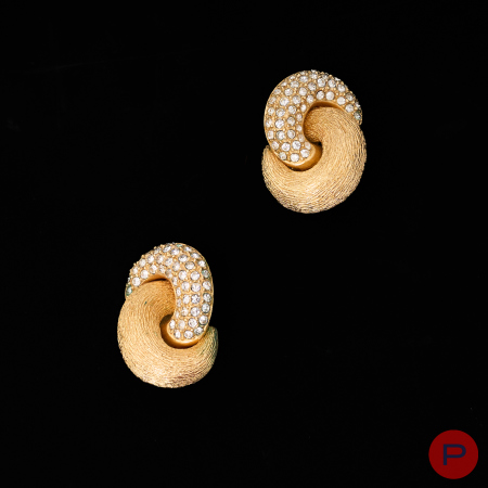 CHRISTIAN DIOR - 1980'S- PAIRE DE BOUCLES D'OREILLES