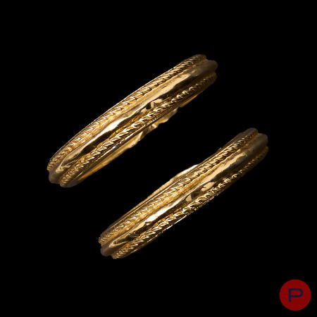 YVES SAINT LAURENT - 1980'S- PAIRE DE BOUCLES D'OREILLES