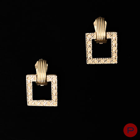 CHRISTIAN DIOR X GIANFRANCO FERRÉ - CIRCA 1990- PAIRE DE BOUCLES D'OREILLES
