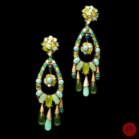 CHRISTIAN DIOR X JOHN GALLIANO - CIRCA 2000- PAIRE DE BOUCLES D'OREILLES