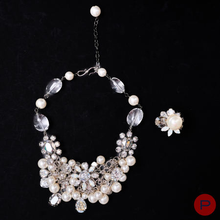 PHILIPPE FERRANDIS- DEMI-PARURE, COLLIER, BAGUE