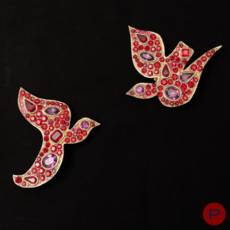 YVES SAINT LAURENT - 1980'S- PAIRE DE BOUCLES D'OREILLES