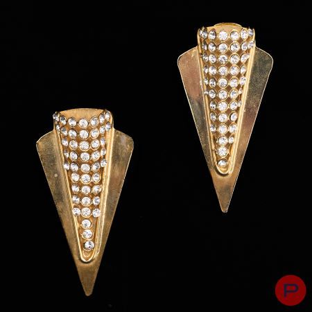 GIANNI VERSACE X UGO CORREANI  - CIRCA 1980- PAIRE DE BOUCLES D'OREILLES