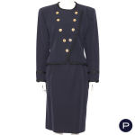 SAINT LAURENT RIVE GAUCHE - LATE 1980'S - ENSEMBLE, VESTE CROISÉE, JUPE
