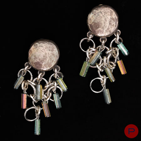 PACO RABANNE - 1990'S- PAIRE DE BOUCLES D'OREILLES