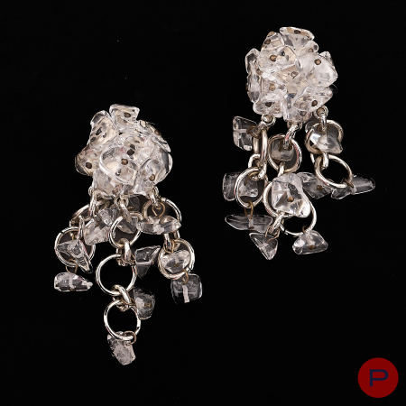 PACO RABANNE - 1990'S- PAIRE DE BOUCLES D'OREILLES