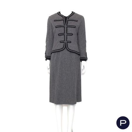 CHANEL - AUTOMNE-HIVER 1956/57 - ENSEMBLE, VESTE, BLOUSE, JUPE