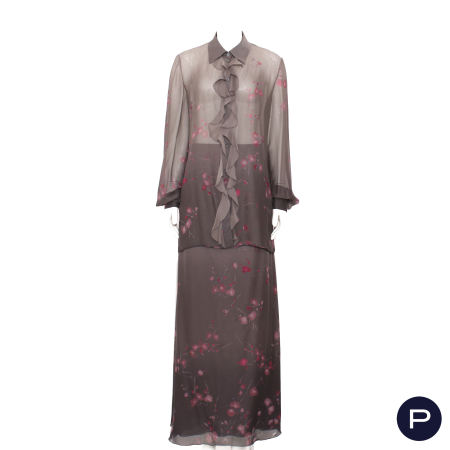 EMANUEL UNGARO PARALLÈLE - 1990'S - ENSEMBLE, BLOUSE, JUPE