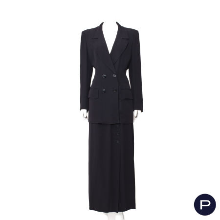 UNGARO SOLO DONNA - 1980/90'S - ENSEMBLE, VESTE CROISÉE, JUPE PORTEFEUILLE