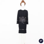 JEAN-LOUIS SCHERRER CUIR - 1990/2000'S - ENSEMBLE, VESTE, JUPE