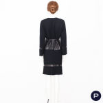 JEAN-LOUIS SCHERRER CUIR - 1990/2000'S - ENSEMBLE, VESTE, JUPE