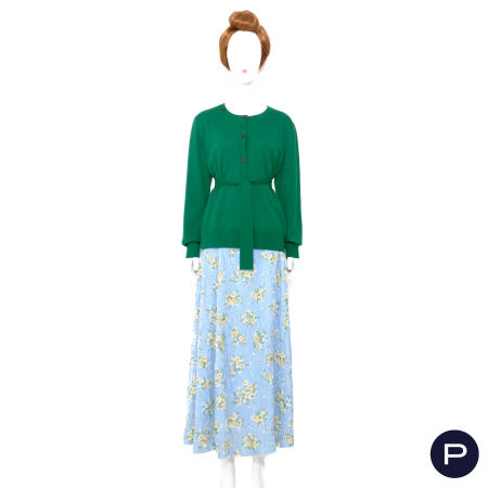 DRIES VAN NOTEN, MIU MIU - DONT, CIRCA 2019 - CARDIGAN, JUPE