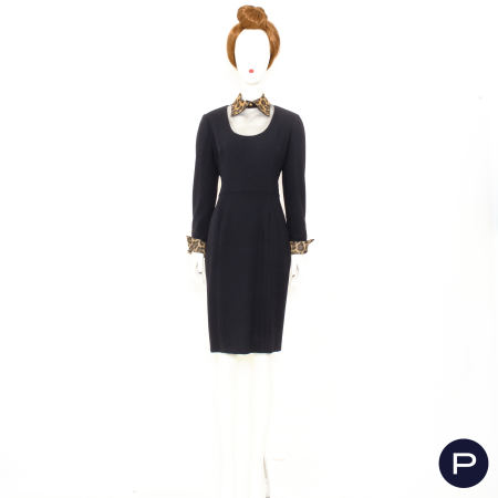 CHRISTIAN DIOR BOUTIQUE - CIRCA 1990 - ENSEMBLE, ROBE, COL