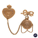 CHRISTIAN DIOR BOUTIQUE X GIANFRANCO FERRÉ - CIRCA 1990- BROCHE DOUBLE