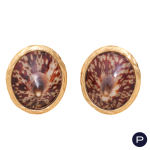 YVES SAINT LAURENT RIVE GAUCHE - CIRCA 1990- PAIRE DE BOUCLES D'OREILLES