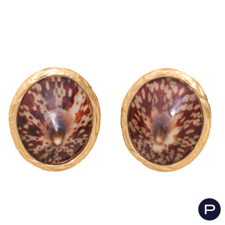 YVES SAINT LAURENT RIVE GAUCHE - CIRCA 1990- PAIRE DE BOUCLES D'OREILLES