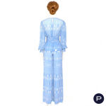 VALENTINO X ANITA SMAGA - PRINTEMPS-ÉTÉ 1976 - ENSEMBLE, PARDESSUS, BLOUSE, PANTALON, ÉTOLE