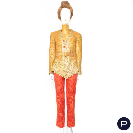 GIANFRANCO FERRÉ - AUTOMNE-HIVER 1992/93 - ENSEMBLE DU SOIR, VESTE, CORSAGE, PANTALON