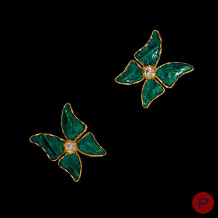 YVES SAINT LAURENT- PAIRE DE BOUCLES D'OREILLES