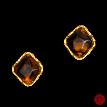 CHRISTIAN LACROIX - 1990/2000'S- PAIRE DE BOUCLES D'OREILLES