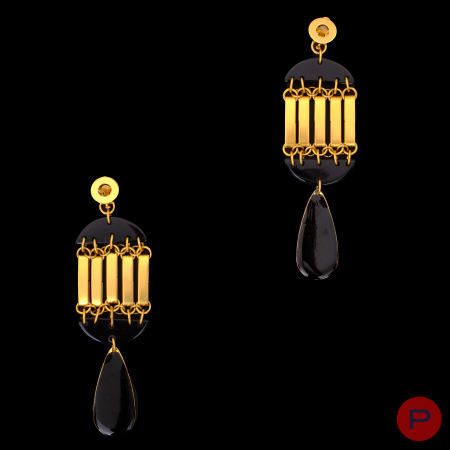 PACO RABANNE - PRINTEMPS-ÉTÉ 1993- PAIRE DE BOUCLES D'OREILLES