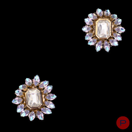 PACO RABANNE - AUTOMNE-HIVER 1988/89- PAIRE DE BOUCLES D'OREILLES